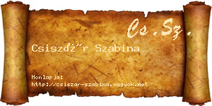 Csiszár Szabina névjegykártya