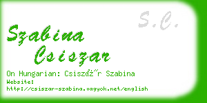 szabina csiszar business card